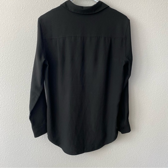 Equipment | Women's 100% Polyester Black Sheer Button Down Blouse Size XS - Picture 3 of 4